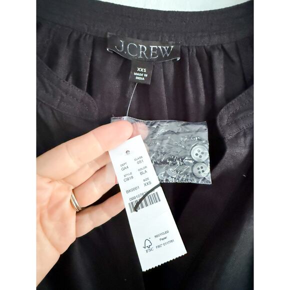 J.CREW | NWT Cabana dress in linen Black | Sz XXS - Picture 5 of 11
